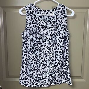 Merona Black and White Sleeveless Blouse medium